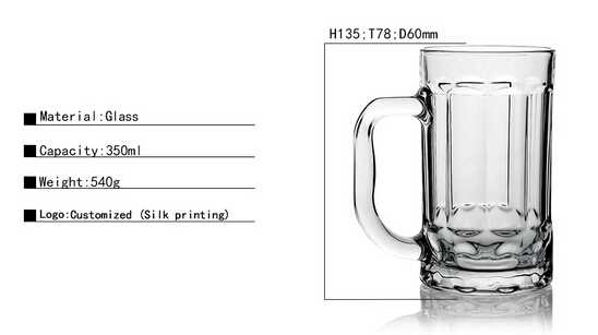 350ml Capacity Customized Color Beer Glass