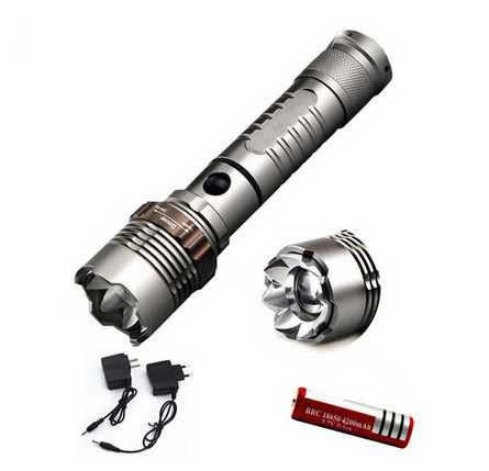 Rechargeable 5 Modes Tactical for Defense or Emergency and Self Defense Zoomable T6 Flashlight