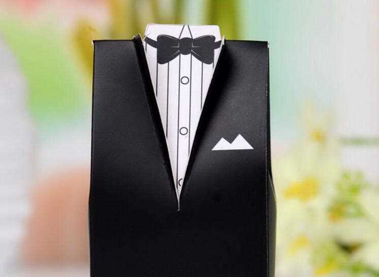 Bride and Groom Ribbon Wedding gift paper box