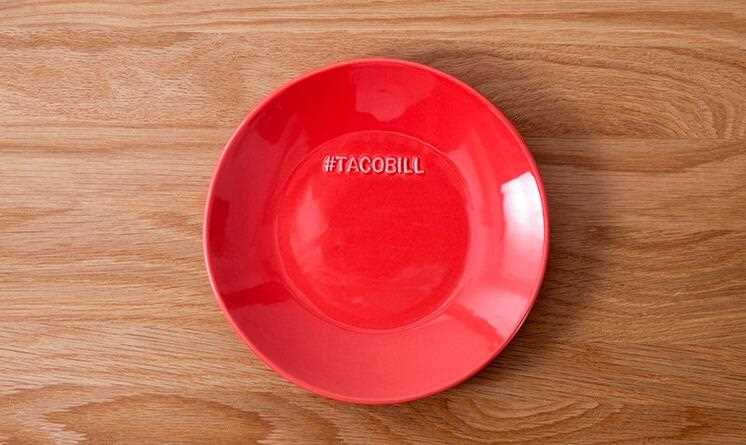 9 inch costom logo round red ceramic plate