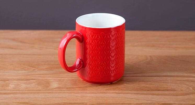 14oz embossed custom bulk ceramic coffee mug