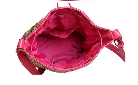 FASHION COTTON + PU LEATHER SHOPPING BAGS