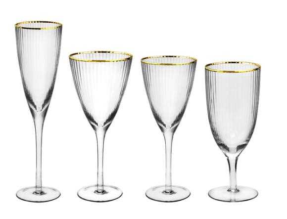 Gold rimmed custom personalized wine glass