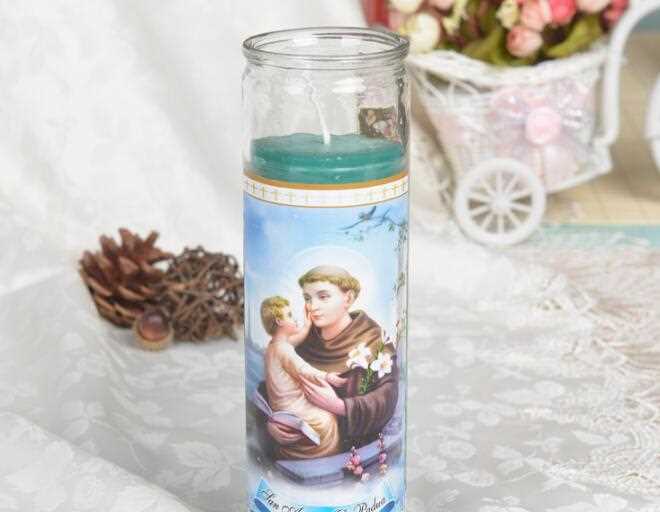 8 Inch Glass Religious Candle With Different Colors