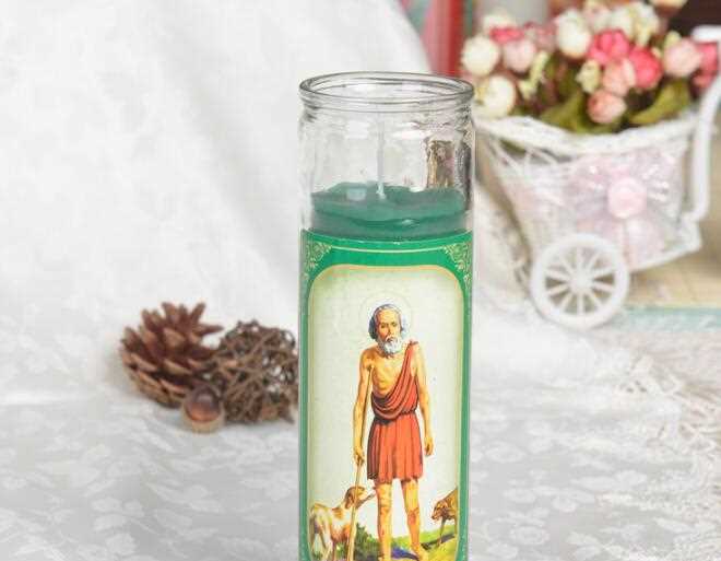 8 Inch Glass Religious Candle With Different Colors