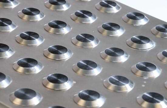 fully 304 stainless steel tactile plates with black poly inserts