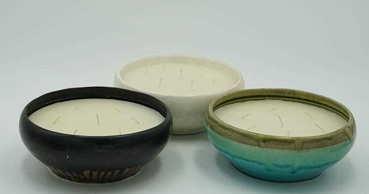 bowl-shaped ceramic jar citronella candle wholesale