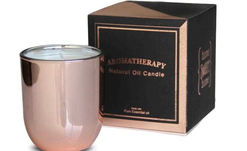 Decorative Rose Gold Scented Glass Jar Candle