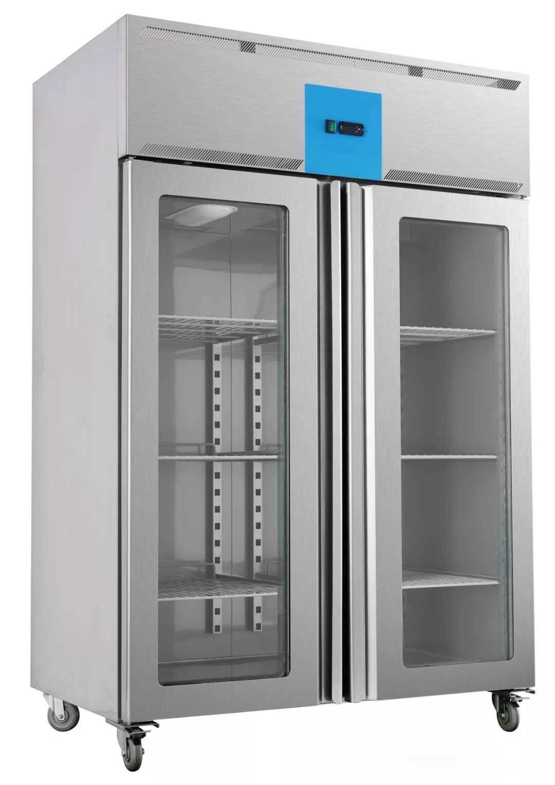 Glass door kitchen refrigerator