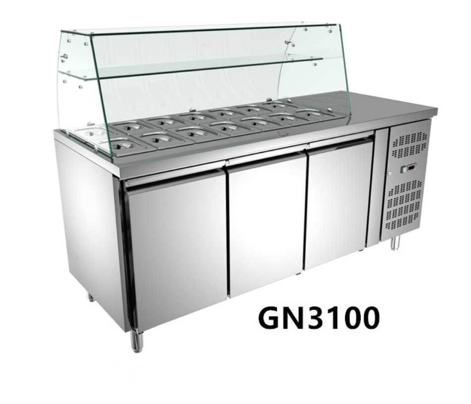 Salad sandwich under bar fridge