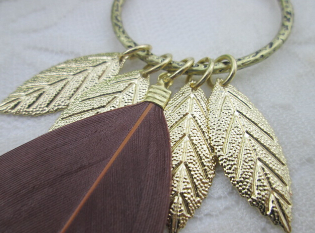 See larger image customized leaf metal feather necklace design