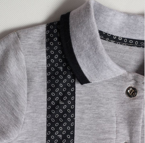 overall gentleman suspender trousers with long sleeves shirt