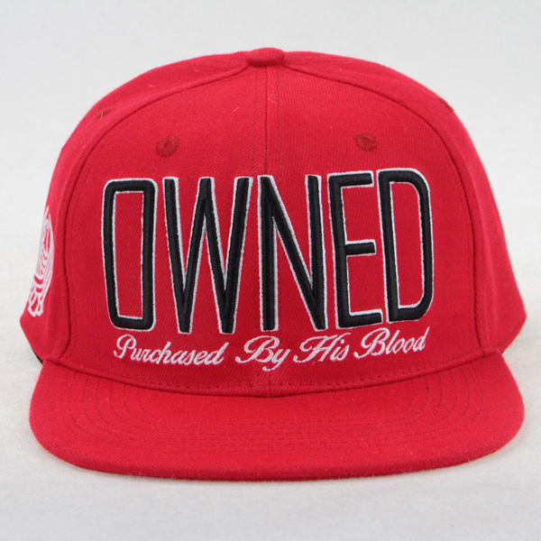 Custom embroidery snapback cap with leather brim