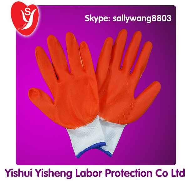 13 Gauge Polyester Liner Nitrile Palm Coated Gloves