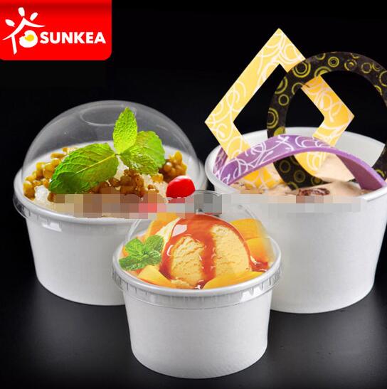 Good quality well designed 5oz ice cream paper cups with lids