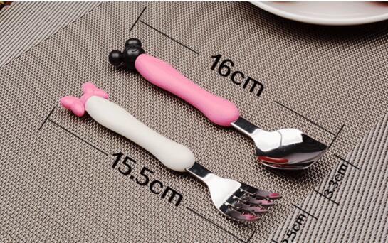 Stainless Steel Cutlery With Mickey Plastic Handle