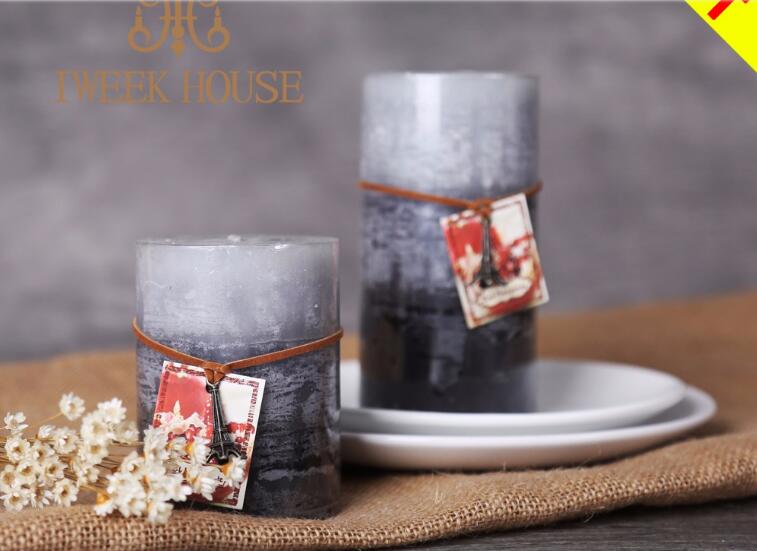 2017 high quality multi-color christmas pillar candle