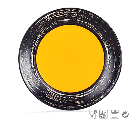 Artistic Glazing Ceramic Dinner Plate With Inner-Color