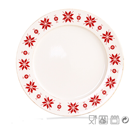 Silk Screen Ceramic Dinner Plate Wholesale