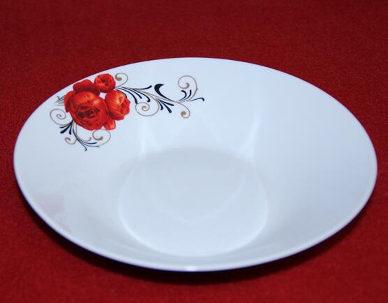 Ceramic Plate With Hand Painted  Red Rose