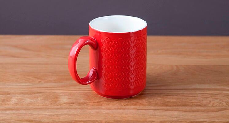 14oz embossed custom bulk ceramic coffee mug