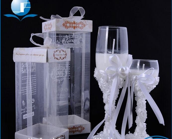 glass cup candle white flower around for wedding