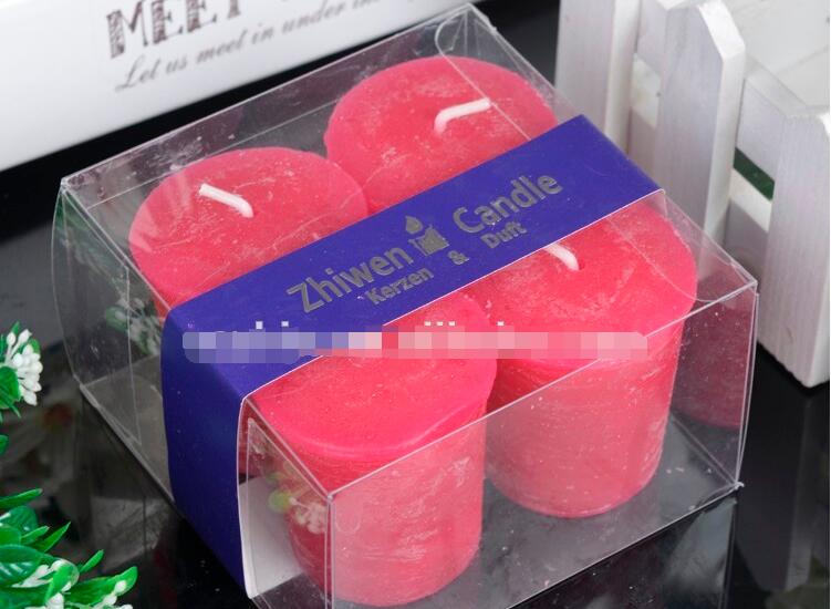 Fancy Votive Candles In PVC Box