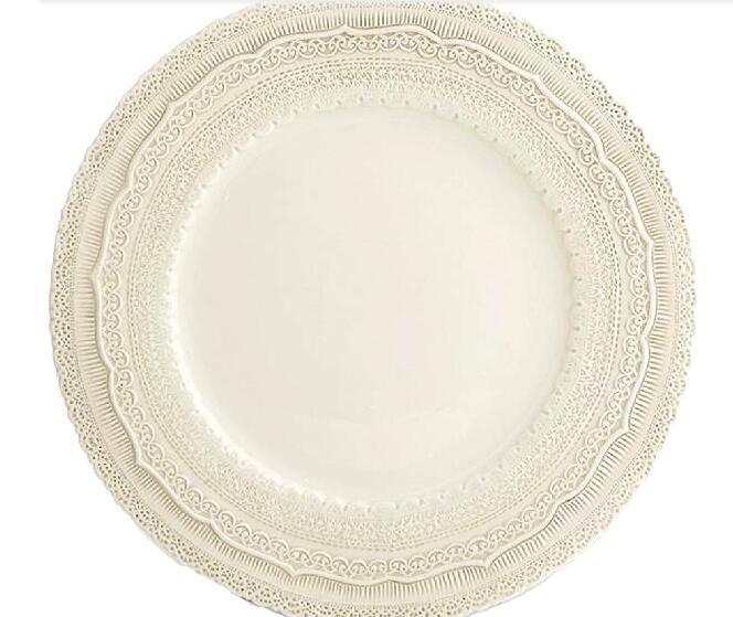 New desigh ceramic embossed charger plates