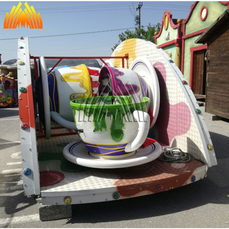 China factory amusement coffee cup rides with trailer for sale