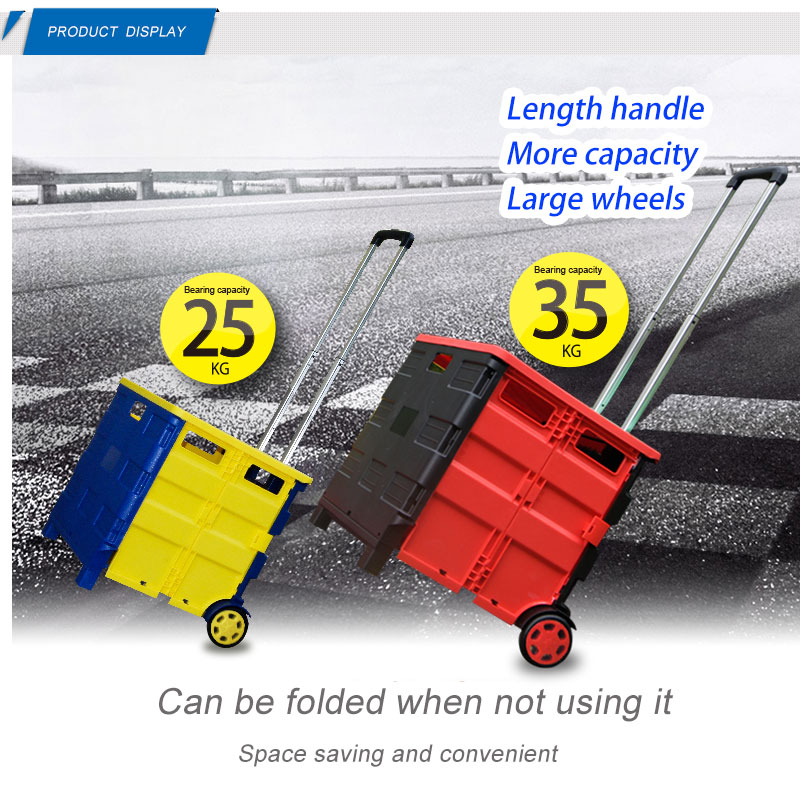 Wholesale Custom New Style Pack N Roll Folding Trolley Foldable Shopping Cart for sale