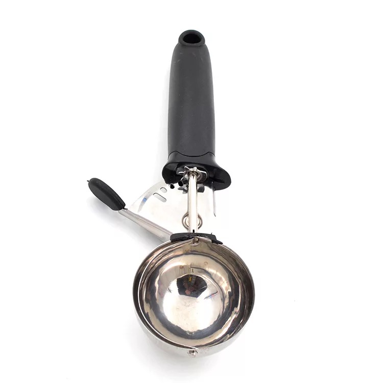 Home kitchen gadgets stainless steel ice cream scoop with pp handle