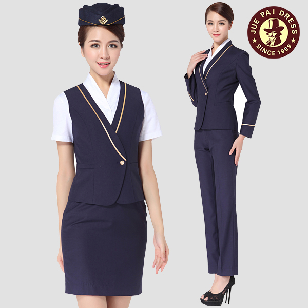 Stewardess uniform business suit hotel uniform manager workwear custom for sale