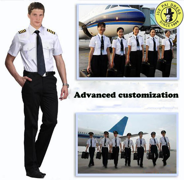 Air uniforms pilot uniforms seafarers work wear male short - sleeved railway shirts air crew uniforms for sale
