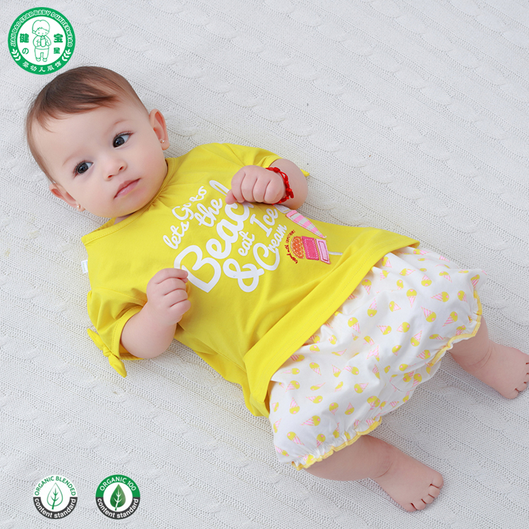 Summer 2 pieces cotton short sleeves kids boutique clothing baby clothes set for sale