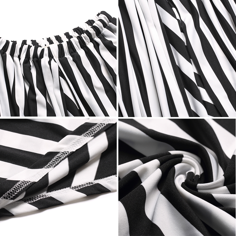 Black White Striped Woman Tight n Style Casual Dresses for sale