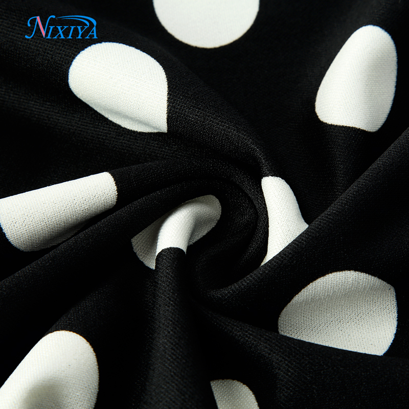 Back O Neck Zipper Cocktail Bandage Polka Dot Dress Women for sale