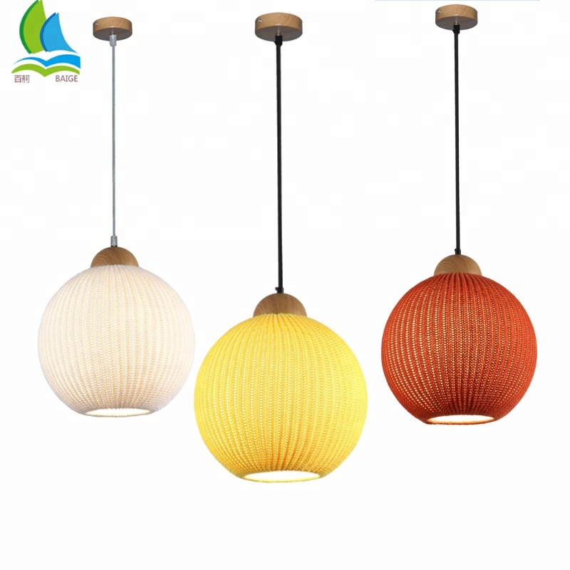 Warm Feeling Custom Wool Braided Modern Ceiling Lighting Lamp For Bars , Restaurant , Hotel Etc FOR SALE