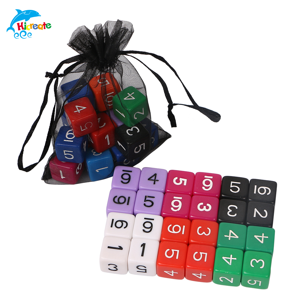 custom made different colors 16mm d6 1-6 dice for sale