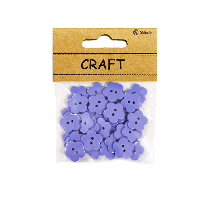 Best Sell White,Light Violet,Purple Blue 24L Flower Shape Resinic Button with 2-holes For Children,DIY for sale
