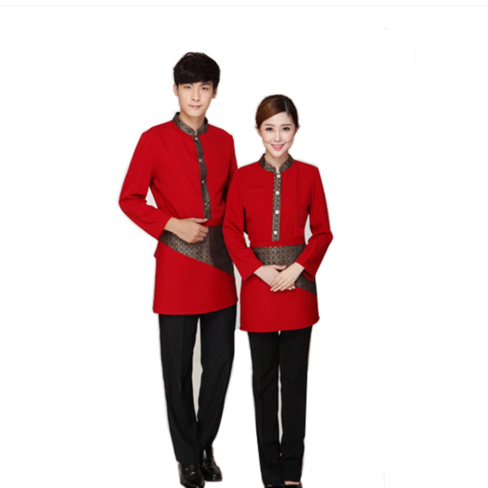 Custom High Quality Hotel Reception Waiter Waitress Uniform on Sale
