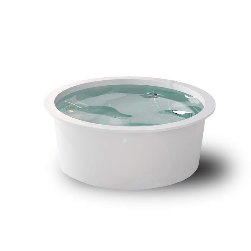 Factory prices Round 2 Person style widen skirt freestanding solid surface bathroom bath tub acrylic resin stone marble bathtub