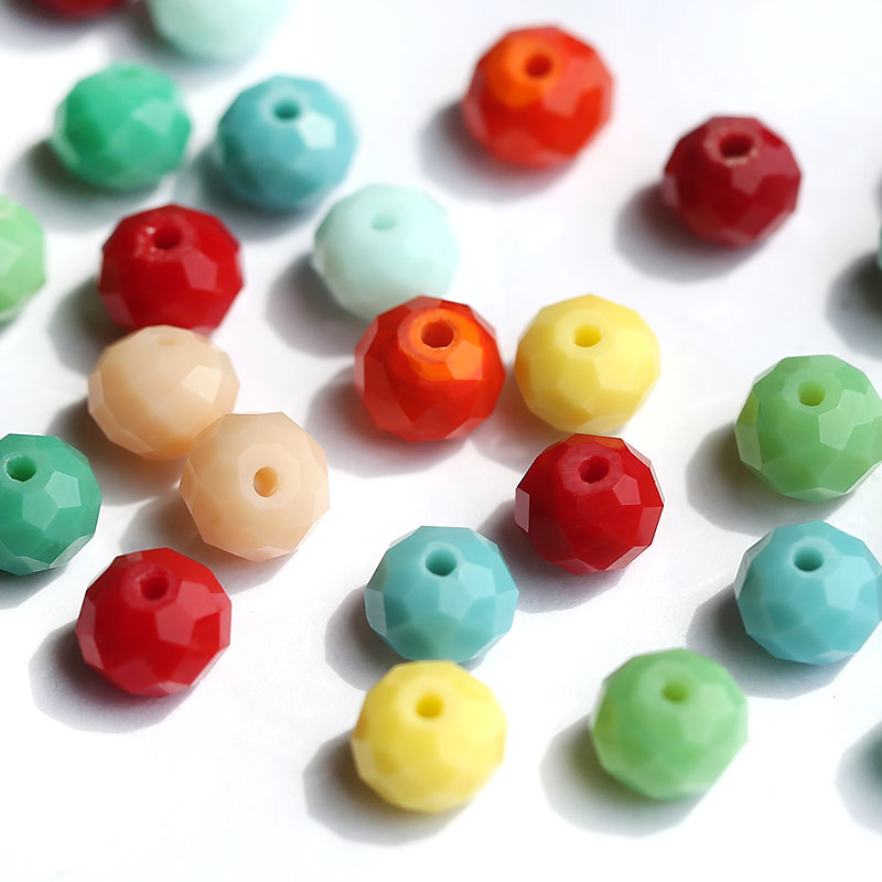 High Quality Beads 4mm-8mm Color Glass Normal Size Round Rondelle Bead In Bulk For Jewelry DIY Making sale