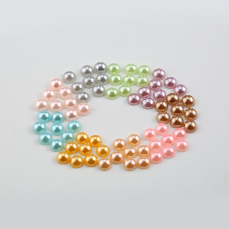 Wholesale Colorful 6mm 8mm 10mm Smooth Faceted Semi-circle Round Half Pearls for DIY Making for sale