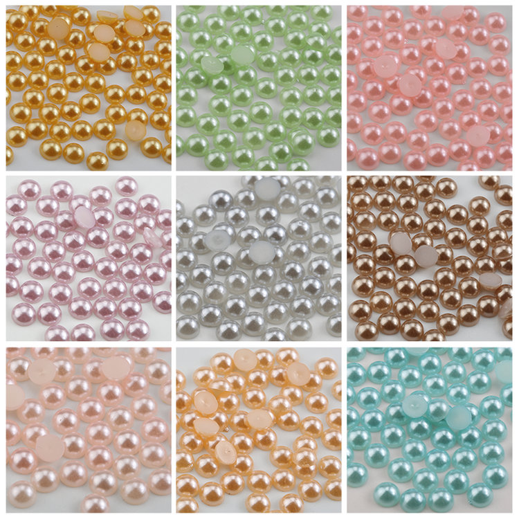 Wholesale Colorful 6mm 8mm 10mm Smooth Faceted Semi-circle Round Half Pearls for DIY Making for sale