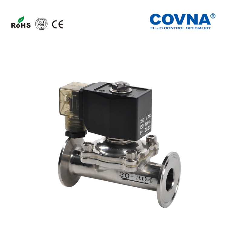 Food safe stainless steel solenoid valve sanitary water 24v valve for sale