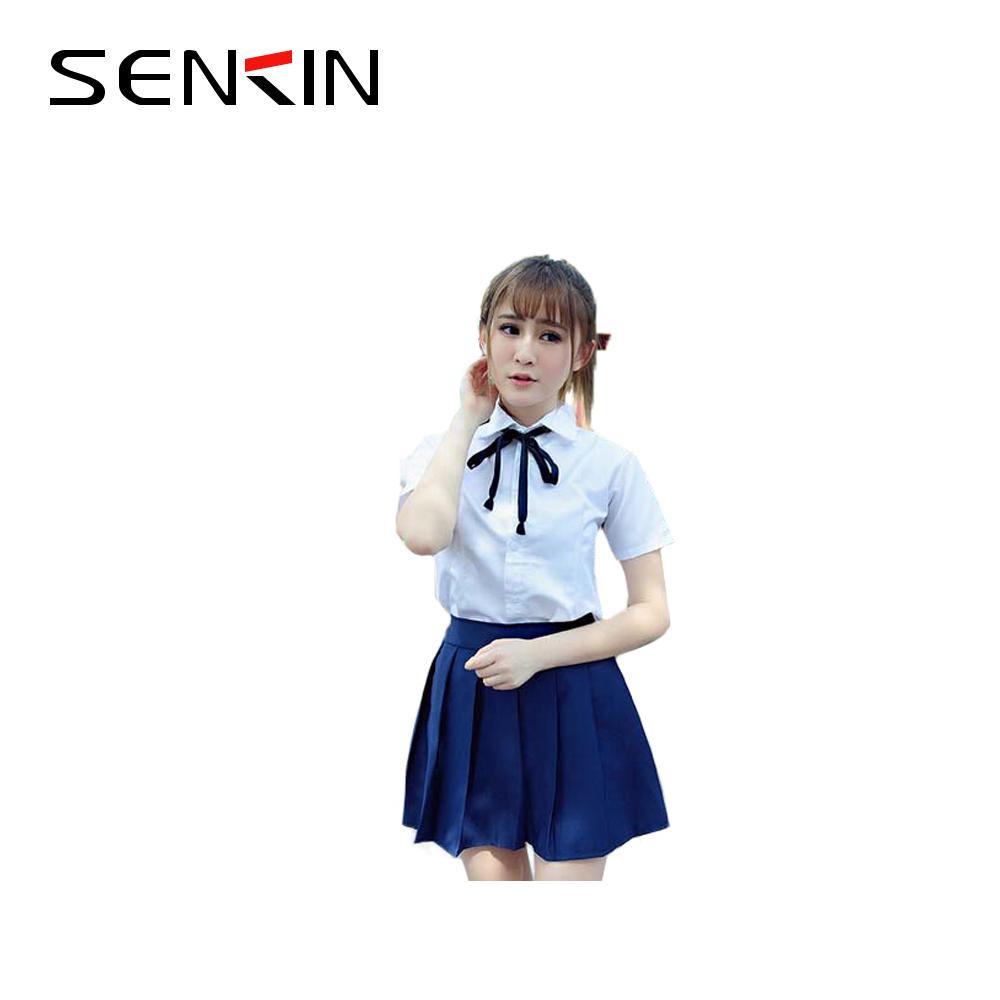 White Shirt & Pleated Skirt n High School Uniform Design for Girls on Sale