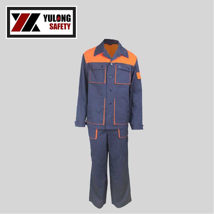 Sale EN 14116 Manufacture Color Fastness 4-5 Grade Working Flame Retardent Chemical Suit