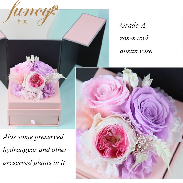 New Product Forever Rose Preserved Valentine Promotion Gift Roses in Gift Box Sale