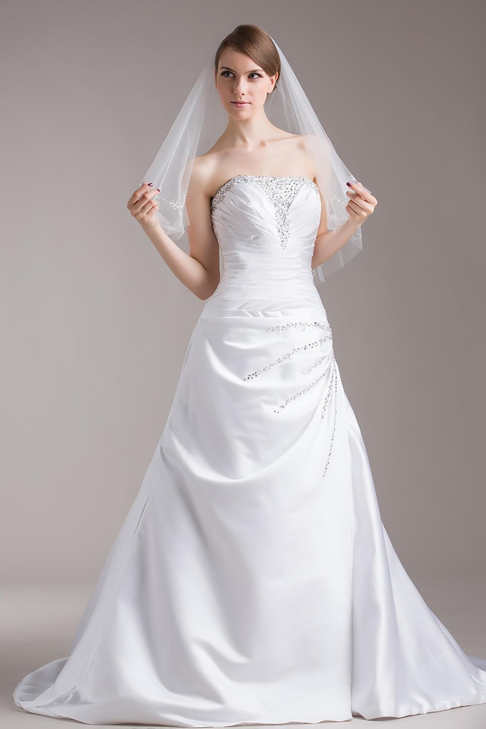 V0815W1-1Hot Sale Beautiful Beaded Bridal Veils for Wedding on Sale