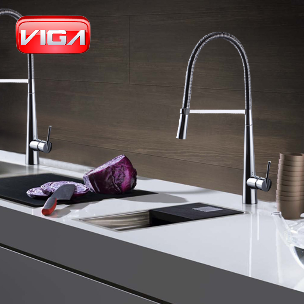 Good Quality Chrome Plating Brass Fashion Square Kitchen Faucet for sale